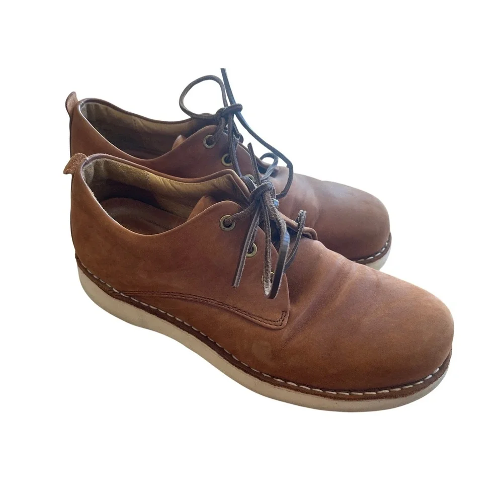 Samuel Hubbard Mens Free Tan Leather Oxford Vibram Sole 8.5 M‎ Waxhide Walking